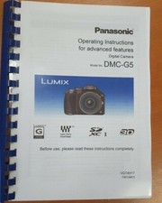 PANASONIC LUMIX DMC-G5 USER MANUAL INSTRUCTIONS PRINTED 232 PAGES A5