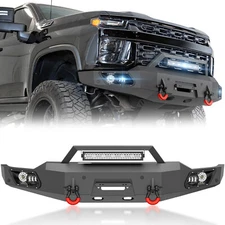 Front Bumper For 20-2023 Chevy Chevrolet Silverado 2500 3500 HD With LED Lights