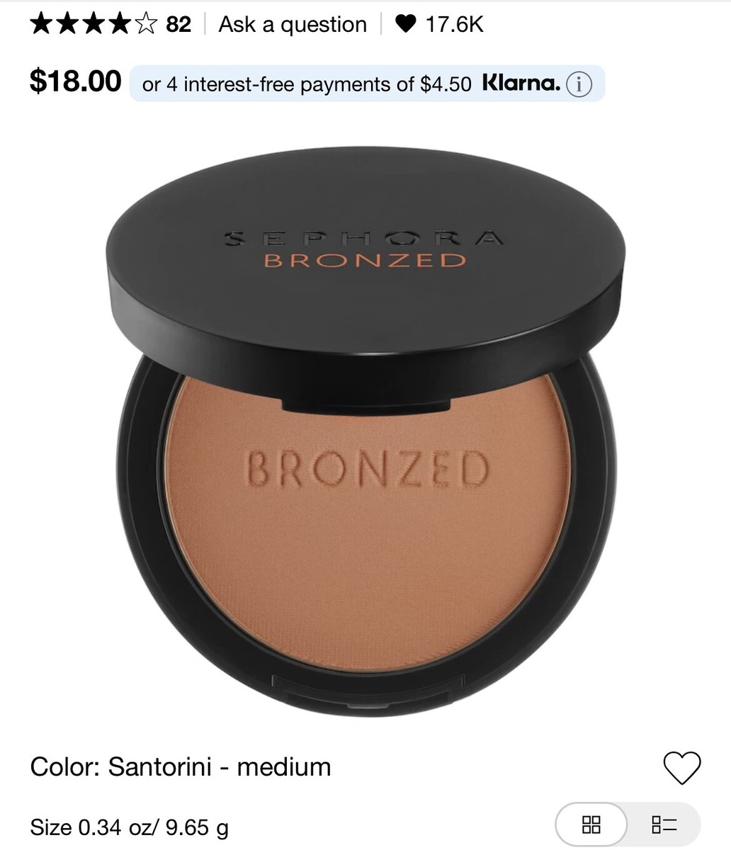 SEPHORA COLLECTION Matte Bronzer, #2 Mallorca #3 Santorini #5