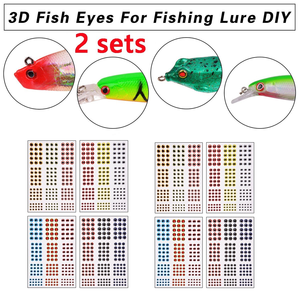 3d fishing lure eyes D stick Fishing Lure Eyes Sticker 3mm-6mm
