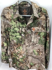 Game Winner Real Tree Camouflage Performance Shirt Men Medium Long Sleeve Button