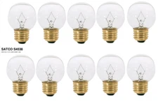 10 PACK Satco s4538 G16.5 Globe Bulb Medium E26 Clear 2700K Warm White 130V=120V
