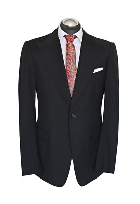 GUCCI Anzug Gr. 50 (TOM FORD) steigendes Revers SCHWARZ PEAK Lapel ca. 5150  