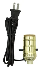 Creative Hobbies M995N Instant Lamp Kit - Gold Lamp Socket Wired to Brown Cord