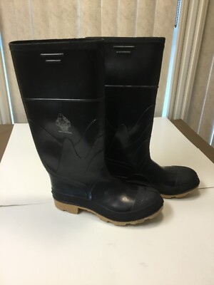 Bata Rubber Safety Boots Size 8 Steel Toe USA Waterproof Black