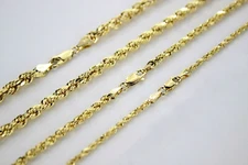 Authentic 10K Yellow Gold Solid Rope Twist Bracelet 1.5mm-6mm/7" ~ 9"