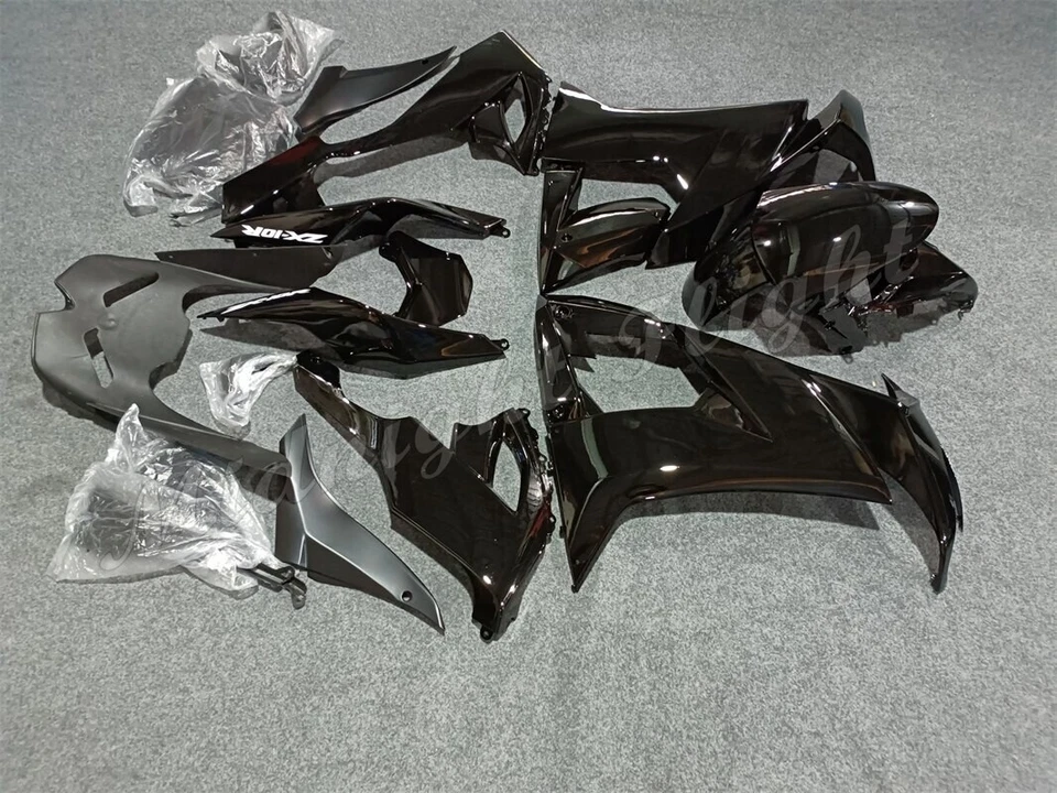 Kit de carenado para Kawasaki Ninja ZX10R 2008 2009 2010 carrocería de inyección ABS negro Foto 3 de 4