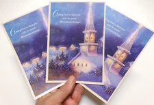 3 Cards DaySpring Christmas Religious Asking God to Bless You with Peace Heart