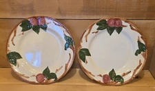 2 Franciscan Apple 10-3/4" Dinner Plates with an Unreadable Back Stamp.