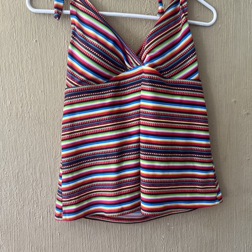 Vintage Mossimo Size L Swim Tankini Top Y2K Padded Halter Swimsuit Triangle - Picture 3 of 6