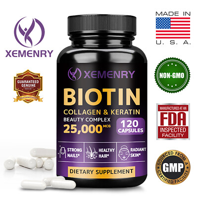 Biotin Collagen & Keratin - Anti-Aging, Hair Growth, Skin Health - Vitamin A, D3