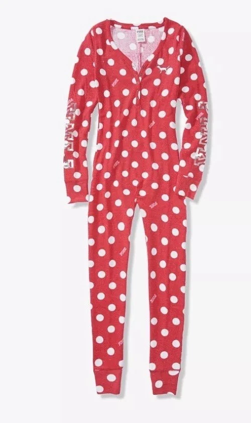 Victoria Secret ROSA XS mono bling rojo y blanco lunares pijama de una pieza NUEVO Foto 4 de 4