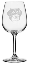 Small Greek Domestic (Kokoni) Dog Themed Etched 12.75oz Wine Glass