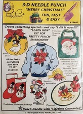 3-D NEEDLE PUNCH "MERRY CHRISTMAS" KIT KS8400 Yarn Transfers Fabric PRETTY PUNCH