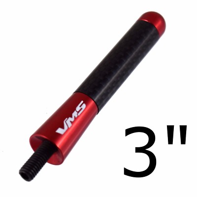 RED CARBON FIBER STUBBY SHORT 3'' ANTENNA FOR 94-18 DODGE RAM 1500 2500 3500
