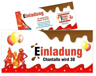 Einladungskarte Geburtstag Lustig Schoko Frau 30 40 Jedes Alter Wunschtext Ebay