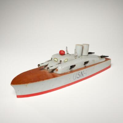 Keystone USN-1 #215 Battleship C 1940 Wood Model 15.5''L Vintage