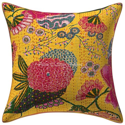 Indian kantha Cotton Cushion Cover Vintage Bedding Sofa Pillowcase Covers Throw - Picture 1 of 3