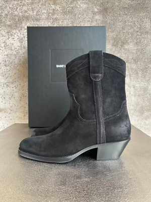 Saint Laurent Men’s Eastwood 45 San Western Boots Vitello Hallem Wax Nero Mens Saint Laurent | Shoes | Saint Laurent Mens Eastwood 45 San  main image 4