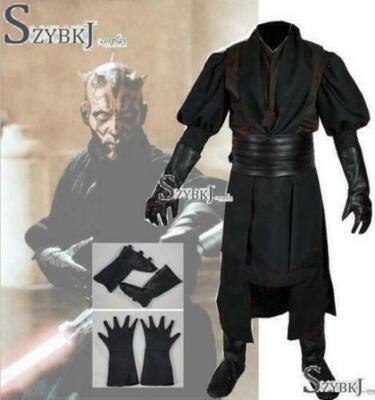 Star Wars Sith Dark Lord Darth Maul Cosplay Costume Tunic Outfit Suit@
