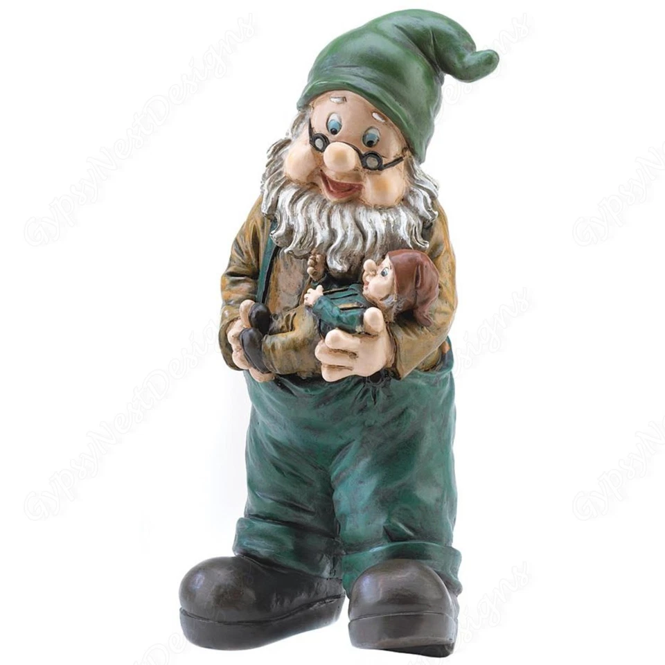 Abuelo Gnomo Jardín Estatua Estatuilla Mesa Escultura Patio Hogar Arte Decoración Foto 4 de 4