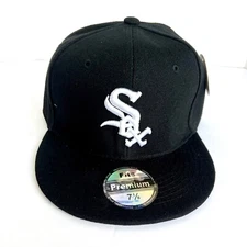 Mens Unisex Chicago White Sox Baseball Cap Fitted Hat Flat Brim Multi Size Black