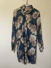 Blouse Floral Blue And Pink Longline Size S
