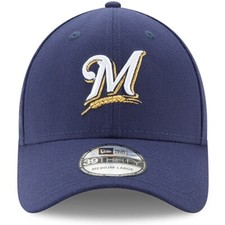 Milwaukee Brewers MLB New Era 39Thirty Flex Fit Hat Navy M Logo Size Med-Large