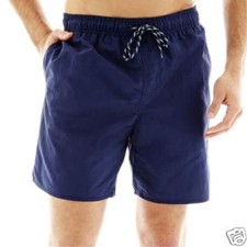 St. John's Bay Nylon Swim Trunks Medieval Blue Size S New