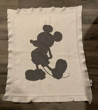 Disney Ethan Allen White Throw Blanket 30x40 Rare Mickey Mouse DVC Vacation Club