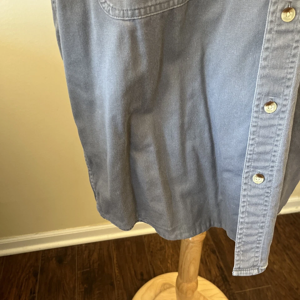 Scandia Woods Denim Plaid Lined Long Sleeve Button Up Gray Large - Image 3 of 4