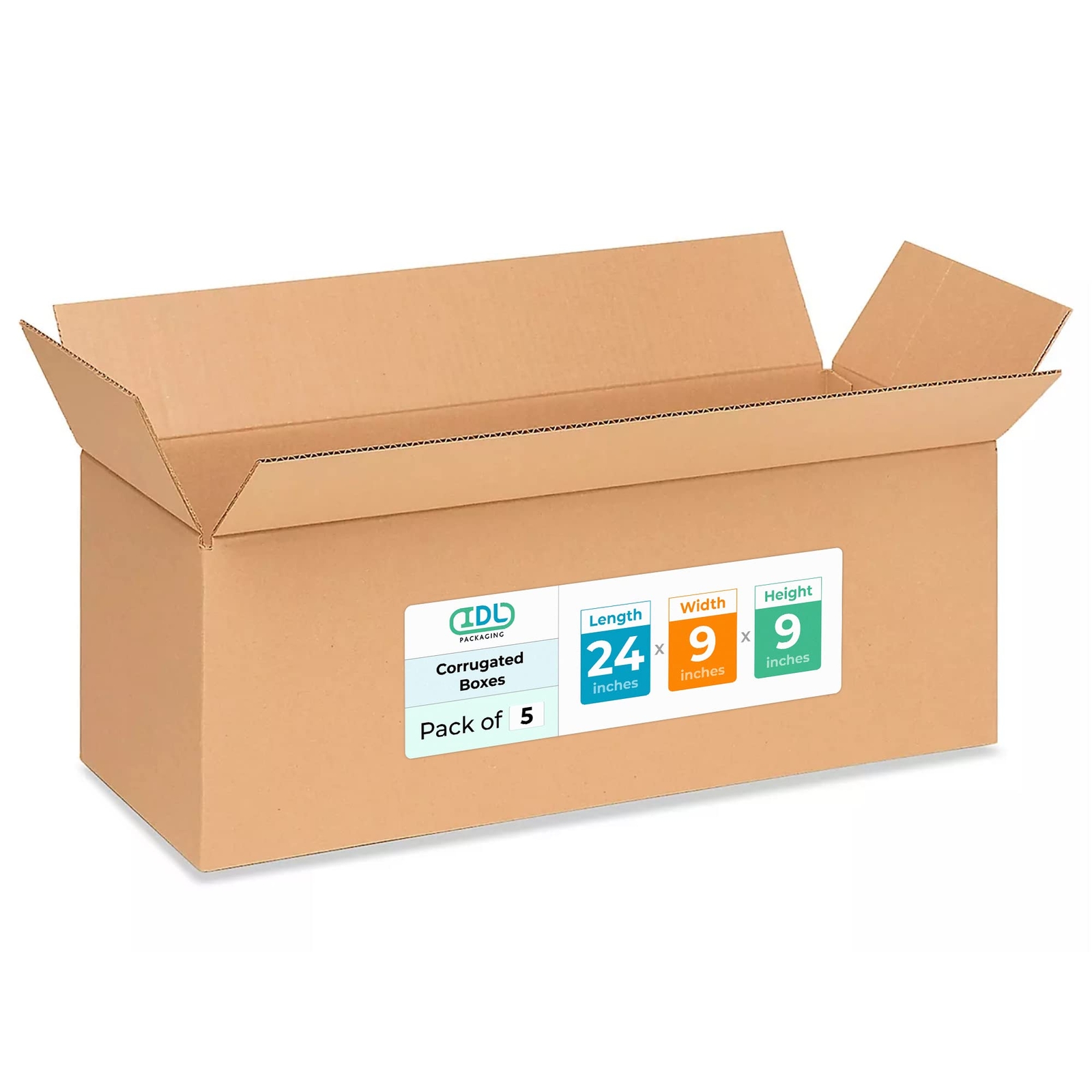 Long Moving & Shipping Boxes 24 x 9 x 9 inches (5-Pack) - Extra Strength 200 ...