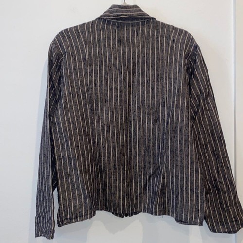 Flax by Jeanne Engelhart Striped Zip Up Linen Jacket - Picture 5 of 9