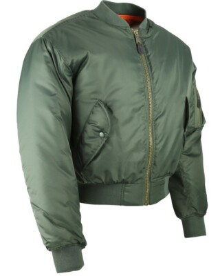 Herren MA1 Bomberjacke Militärgrün Wende Fliegermantel Robust