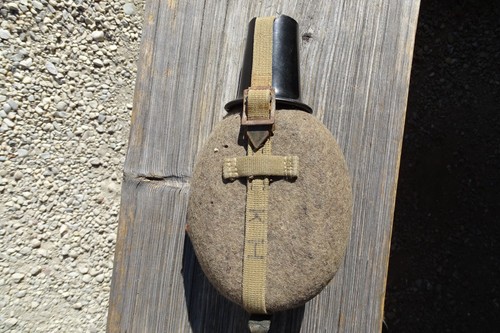 WW2 FELDFLASCHE TRINKFLASCHE E S B 42 mit Trinkbecher Militär Wehrmacht D&C LUX - Picture 2 of 13
