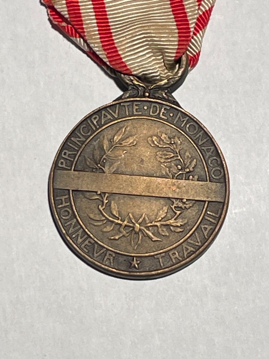 Médaille Principauté de Monaco Honneur et Travail Louis II 1923 (158-48/P31/N2
