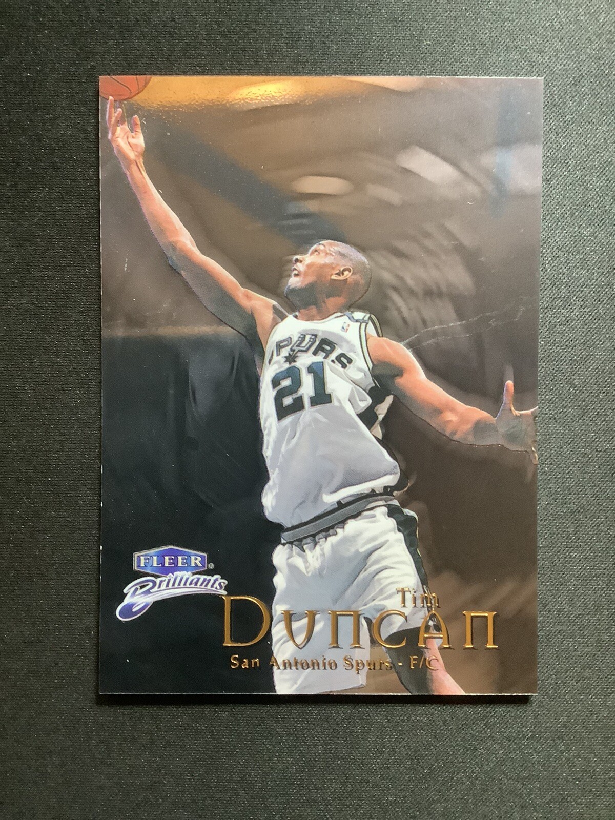 Tim Duncan 1998-99 Fleer Brilliants #1 Spurs Wake Forest HOF