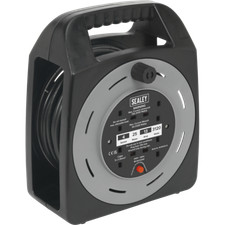 Image of Sealey 3 Socket Cable Extension Reel Box 240v 25m