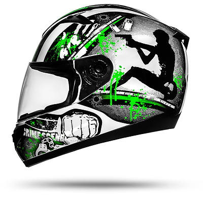GUN Motorradhelm mit Visier Größe XS S M L XL ECE 2205 Motorrad Sturzhelm