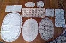 Lot of 9  Antique Vintage Doilies Linens  Beautiful 