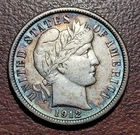 1912 Barber Dime Very Fine VF Colorful Secondary Toning Obverse