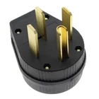 NEMA 14-50P 50A 125/250V Straight Blade Angle Plug for Dryer RV Generator 14-50P