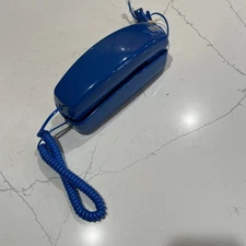 Vintage Corded Telephone Blue GE5303 With Visual Ringer Tested Works Phone