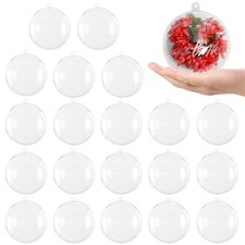 20 PCS Clear Plastic Fillable Balls Ornaments, 3.15 Inch Christmas 20PCS