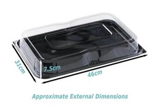 Black Sandwich Platters + Lids Ecofriendly & Reusable Cakes Buffet Party Display