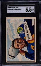 1952 BOWMAN LARGE #1 NORM VAN BROCKLIN SGC 3.5 VG+ LOS ANGELES RAMS