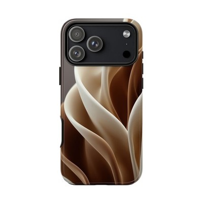 Phone Ink - Lifetime Warranty Custom Case - Soft White Curves Beige Waves