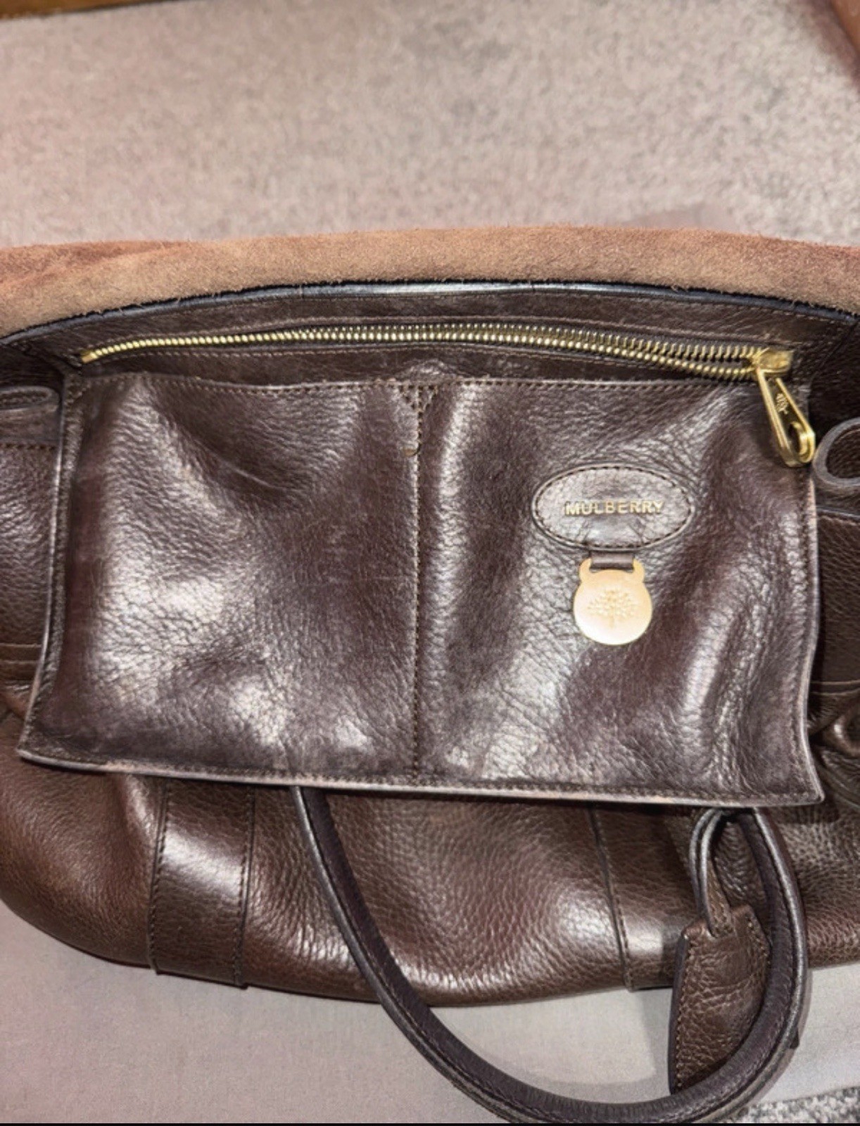 Genuine Mulberry Bayswater Handbag Dark Brown/Chocolate Leather image 9