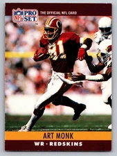 1990 Pro Set #328 Art Monk, Washington Redskins, Hall of Fame