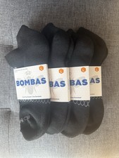 Bombas 4-Pack Ankle Socks Size Large Brand New Unisex Black